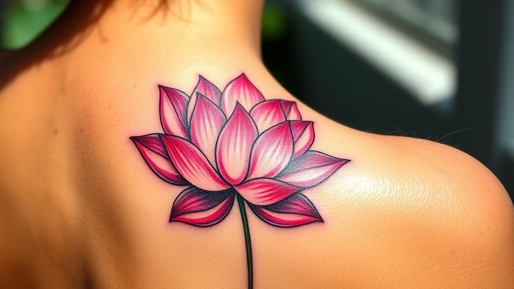 Le tatouage de lotus symbolise la pureté